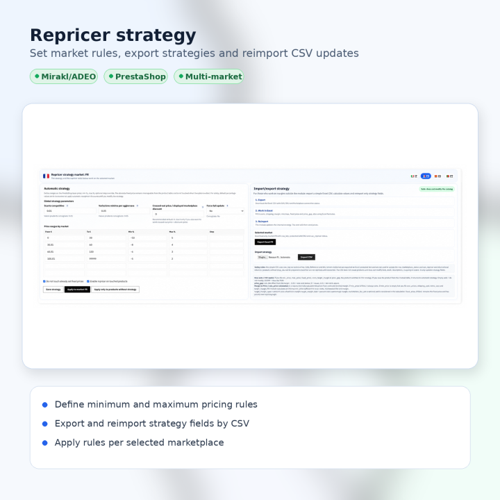 Mirakl Repricer for PrestaShop | MarketDock